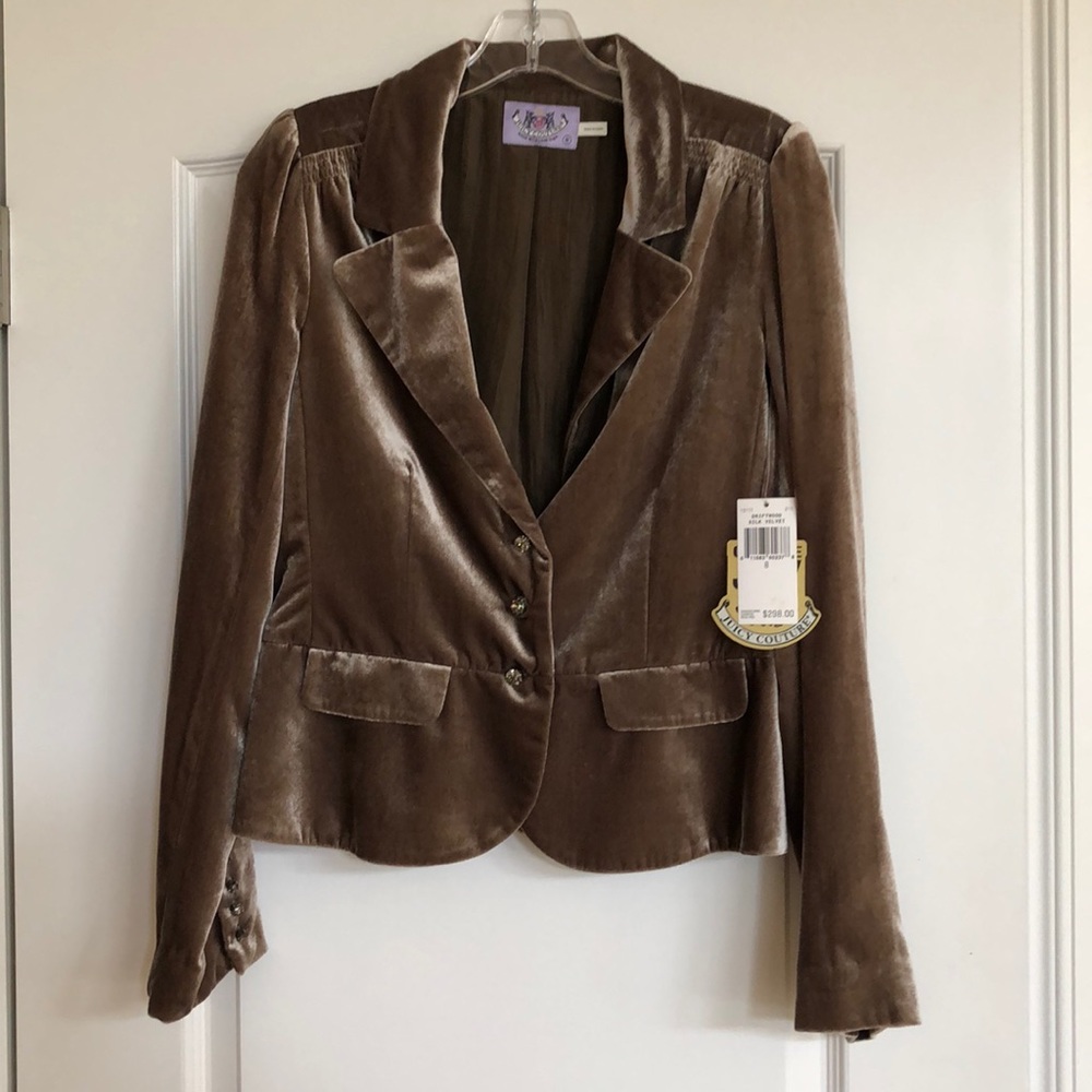 NWT JUICY COUTURE VELVET BLAZER JACKET RHINESTONE